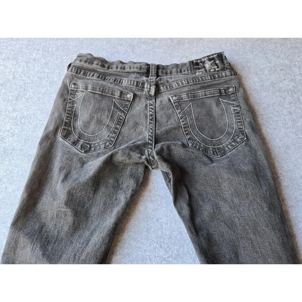 True Religion Geno Jeans Men's Dark Charcoal Wash Slim Fit 35x32
